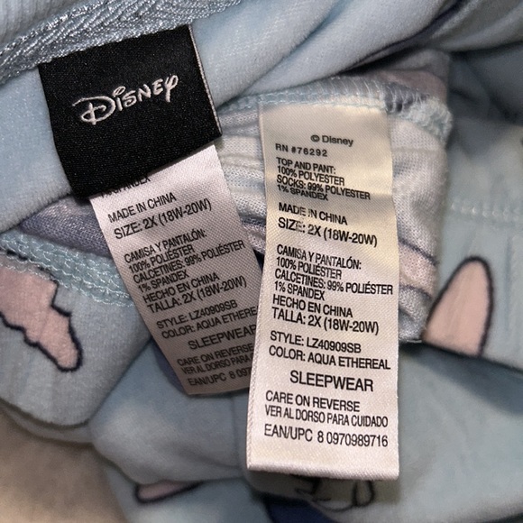2X Disney Stitch fleece pajama set - Picture 2 of 4